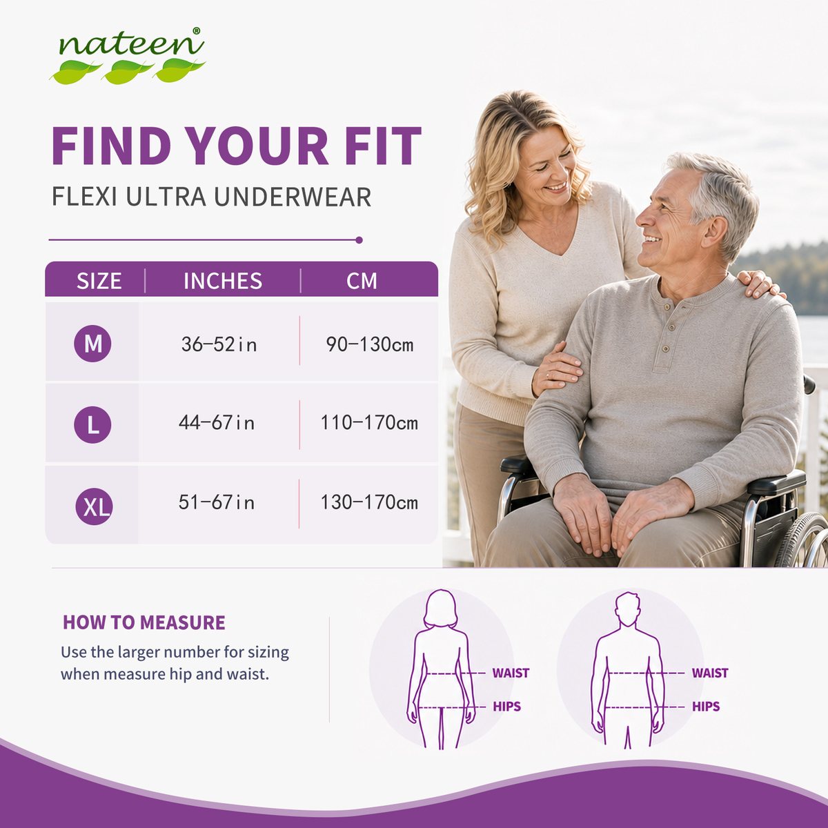 Find your fit, M to XL