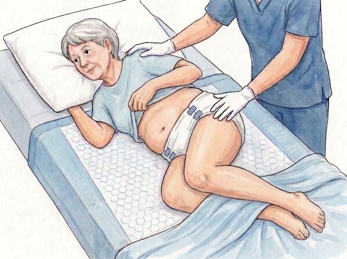 2. Virar de lado, para você: uma mão no ombro, outra no quadril