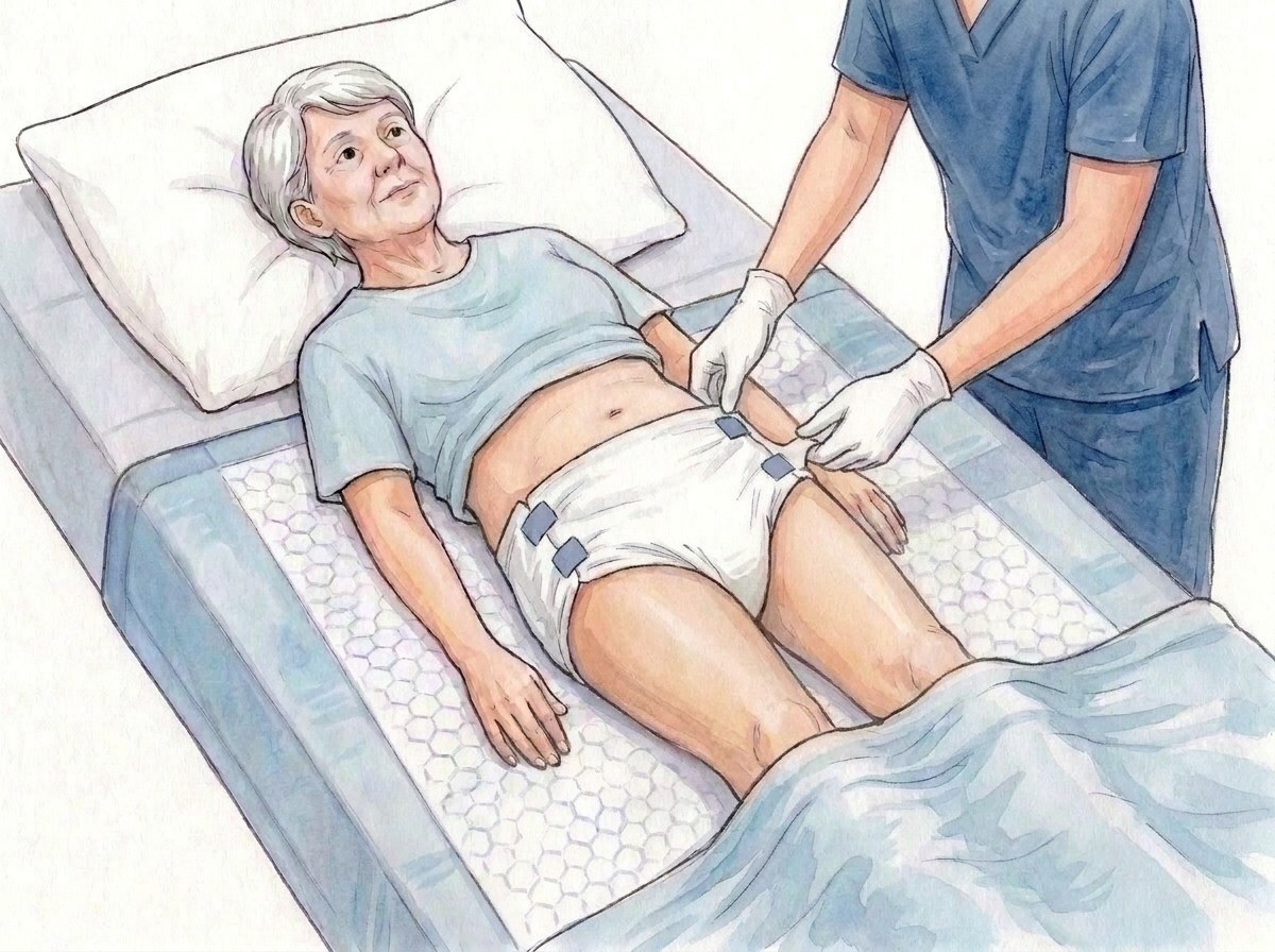 9. Subir o painel frontal sobre a barriga, barreiras na virilha